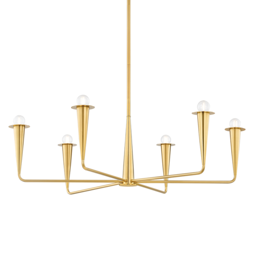 Mitzi by Hudson Valley Danna 39.75-Inch Chandelier in Aged Brass by Mitzi by Hudson Valley H791806-AGB