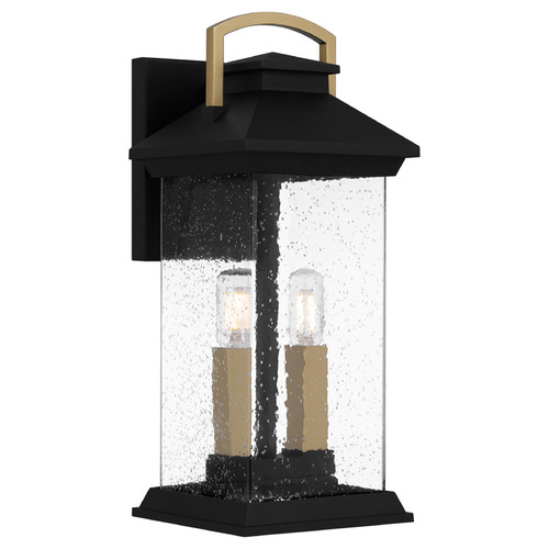Quoizel Lighting Quoizel Lighting Henderson Earth Black & Gold Accents Outdoor Wall Light HND8306EK