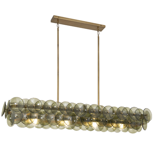 Loren 54-Inch Linear Chandelier in Weathered Brass by Maxim Lighting