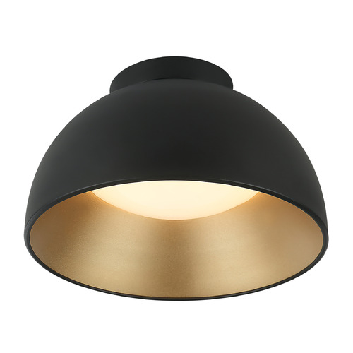 Matteo Lighting Zenith Matte Black & Gold LED Flushmount Light