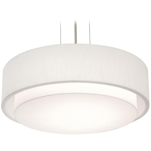 AFX Lighting Afx Lighting Sanibel Satin Nickel Pendant Light with Drum Shade SAP1824MBSN-LW