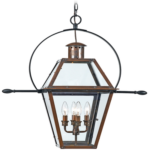Rue De Royal Outdoor Hanging Light in Aged Copper by Quoizel Lighting