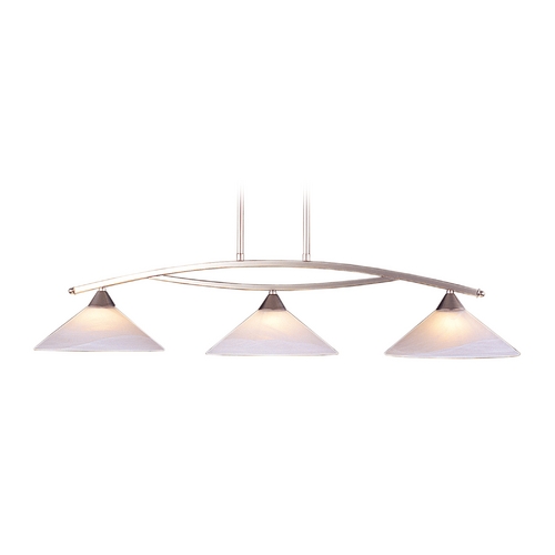 Elk Lighting Modern Island Light with White Glass in Satin Nickel Finish 6502/3