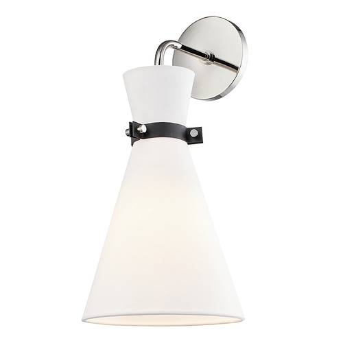 Mitzi by Hudson Valley Julia Polished Nickel & Black Sconce by Mitzi by Hudson Valley H294101-PN/BK