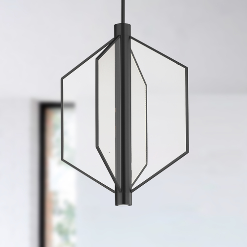 Telstar 22-Inch Wide LED Pendant in Matte Black by ET2 Lighting
