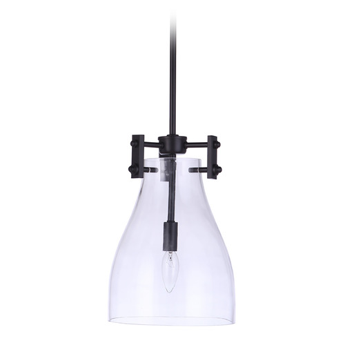 Chardonnay Flat Black Mini Pendant by Craftmade Lighting