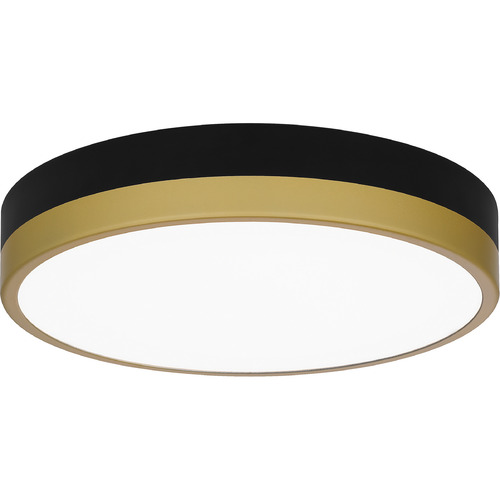 Quoizel Lighting Weldin 11-Inch LED Flush Mount in Black & Gold by Quoizel Lighting WLN1611MBKG