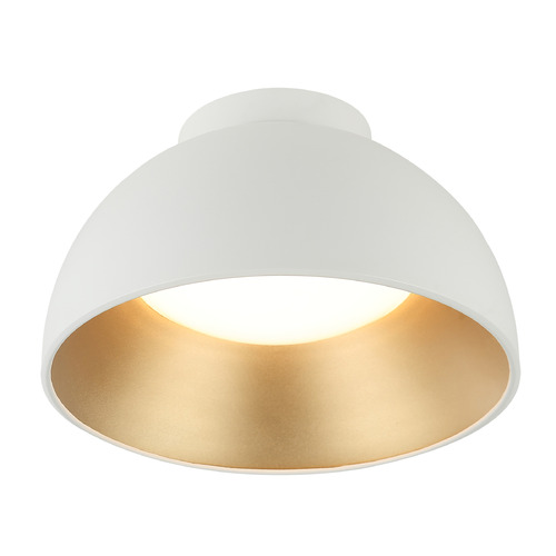 Matteo Lighting Zenith Matte White & Gold LED Flushmount Light
