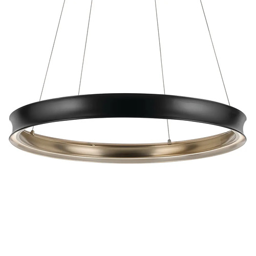Kichler Lighting Larousse 39.5-In LED Chandelier in Champagne Bronze & Black by Kichler 52747BKLED