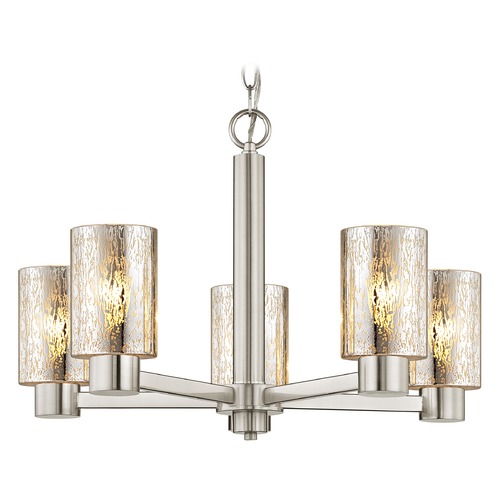 Mercury Glass Chandelier Satin Nickel