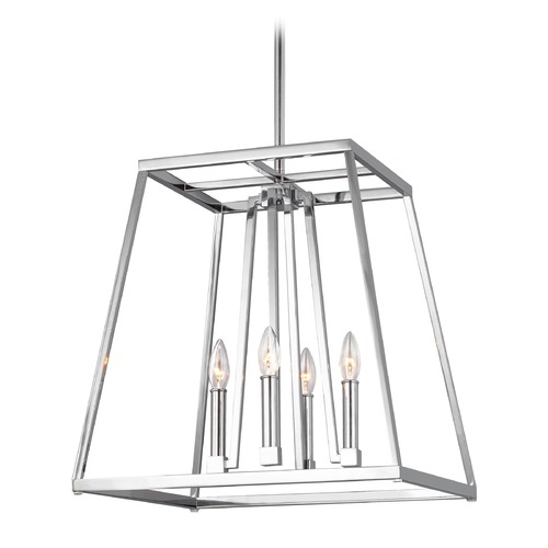 Visual Comfort Studio Collection Conant Medium Lantern in Chrome by Visual Comfort Studio F3150/4CH