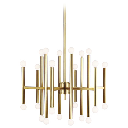 Thomas O'Brien 29-inch Wide Beckham Modern Burnished Brass Chandelier