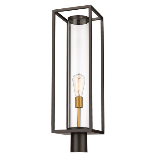 Z-Lite Dunbroch Deep Bronze & Outdoor Brass Post Light by Z-Lite 584PHBR-DBZ-OBS