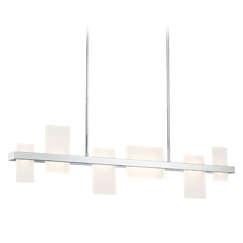 Pannello 44-Inch Linear LED Chandelier in Chrome by Eurofase Lighting