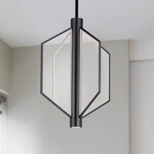Telstar 18-Inch Wide LED Pendant in Matte Black by ET2 Lighting