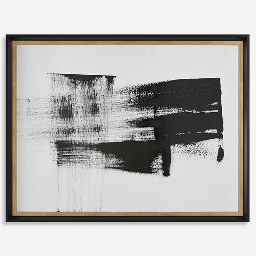 Mystere Framed Print in Black & Gold Frame by Uttermost Lighting