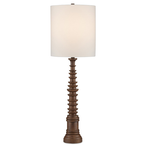 Currey and Company Malayan Natural Table Lamp with Cylindrical Shade