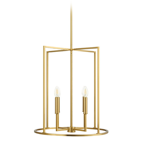 Meridian Natural Brass Pendant Light
