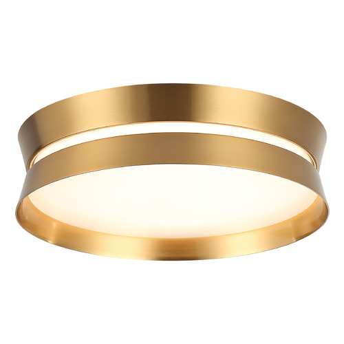 Matteo Lighting Greyson Aged Gold Brass LED Flushmount Light