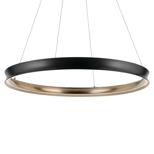 Kichler Lighting Larousse 49.5-In LED Chandelier in Champagne Bronze & Black by Kichler 52748BKLED