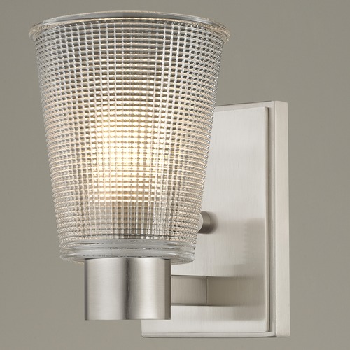 Design Classics Lighting Prismatic Glass Sconce Satin Nickel 2101-09 GL1056-FC