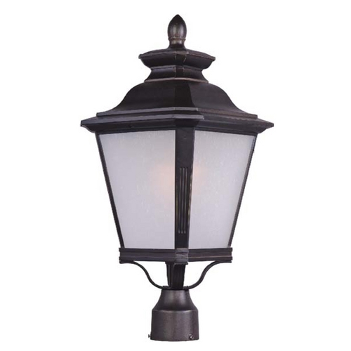 Frosted Seeded Glass Post Light Bronze by Maxim Lighting