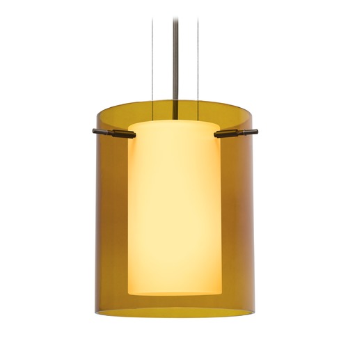 Besa Lighting Besa Lighting Pahu Bronze LED Mini-Pendant Light 1KG-G00607-LED-BR