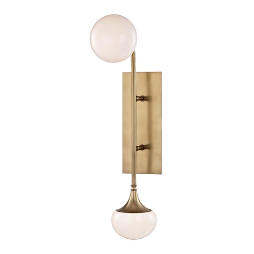 Fleming 2-Light Sconce in Aged Brass by Hudson Valley Lighting