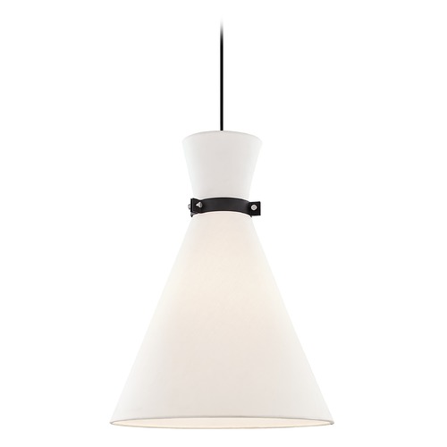 Mitzi by Hudson Valley Julia Polished Nickel & Black Pendant by Mitzi by Hudson Valley H294701L-PN/BK