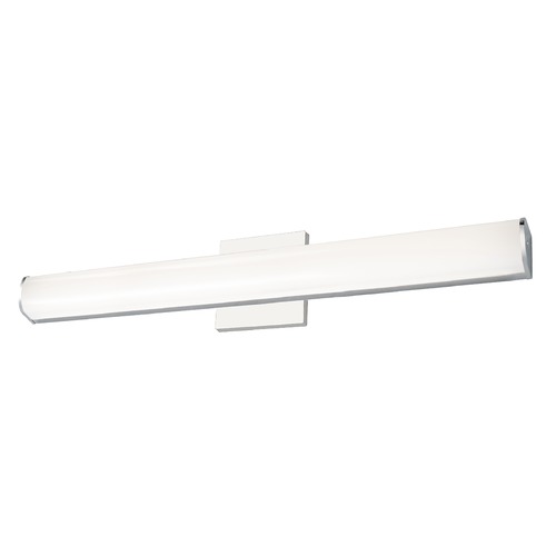 Modern Chrome LED Bathroom Light with White Shade 3000K 1400LM by Kuzco Lighting