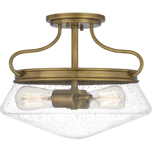 Quoizel Lighting Tucker Weathered Brass Semi-Flush by Quoizel Lighting QF5222WS