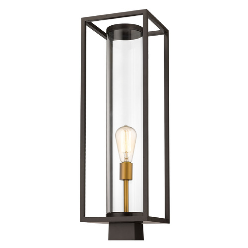 Z-Lite Dunbroch Deep Bronze & Outdoor Brass Post Light by Z-Lite 584PHBS-DBZ-OBS