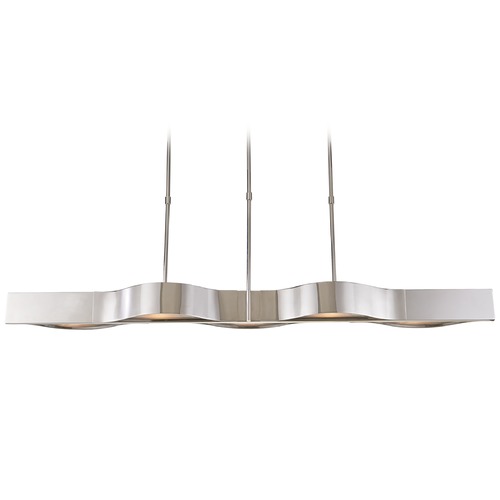 Visual Comfort Signature Collection Kelly Wearstler Avant Linear Pendant in Nickel by Visual Comfort Signature KW5523PNFG