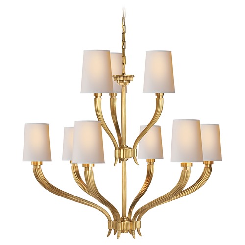 Visual Comfort Signature Collection E.F. Chapman Ruhlmann Chandelier in Antique Brass by Visual Comfort Signature CHC2465ABNP