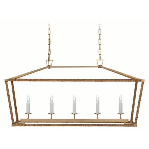 Visual Comfort Signature Collection E.F. Chapman Darlana Linear Lantern in Antique Brass by VC Signature CHC5765ABNRT