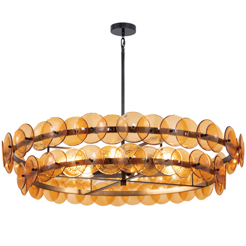 Loren 42-Inch Chandelier in Gunmetal with Amber by Maxim Lighting