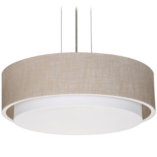 Afx Lighting Sanibel Satin Nickel LED Pendant Light with Drum Shade
