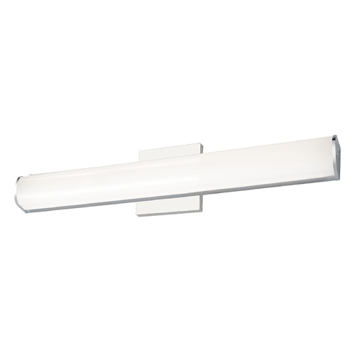 Modern Chrome LED Bathroom Light with White Shade 3000K 826LM by Kuzco Lighting