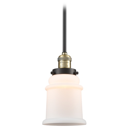 Innovations Lighting Innovations Lighting Canton Black Antique Brass Mini-Pendant Light with Bell Shade 201S-BAB-G181