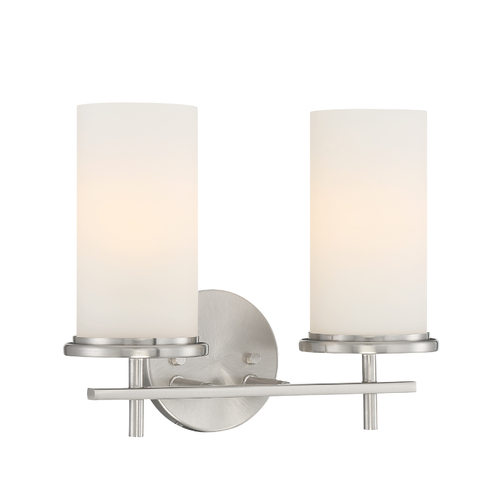 Haisley 2-Light Vanity Light in Brushed Nickel by Minka Lavery
