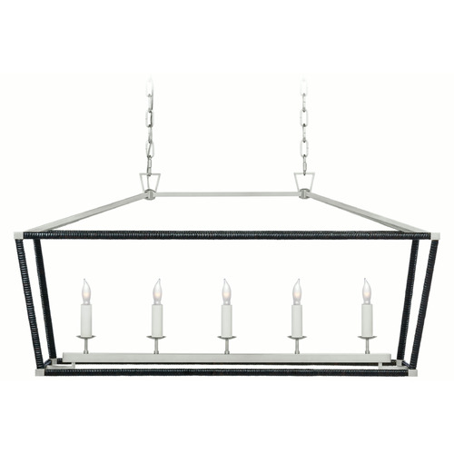 Visual Comfort Signature Collection E.F. Chapman Darlana Linear Lantern in Polished Nickel by VC Signature CHC5765PNBRT