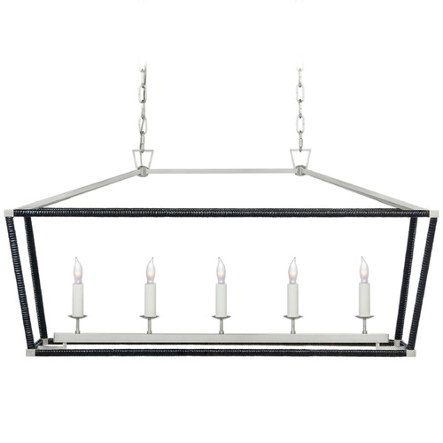 Visual Comfort Signature Collection E.F. Chapman Darlana Linear Lantern in Polished Nickel by VC Signature CHC5765PNBRT