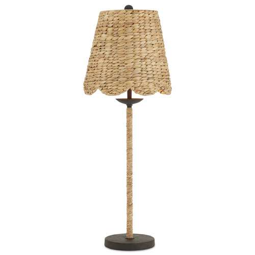 Currey and Company Annabelle Natural / Mole Black Table Lamp with Scalloped Shade