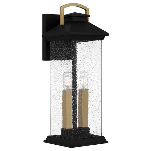 Quoizel Lighting Henderson Earth Black & Gold Accents Outdoor Wall Light