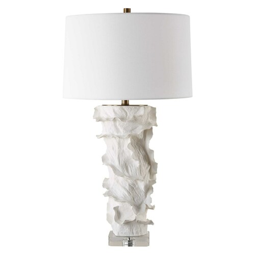 The Uttermost Company Wisp Satin White Table Lamp with Empire Shade