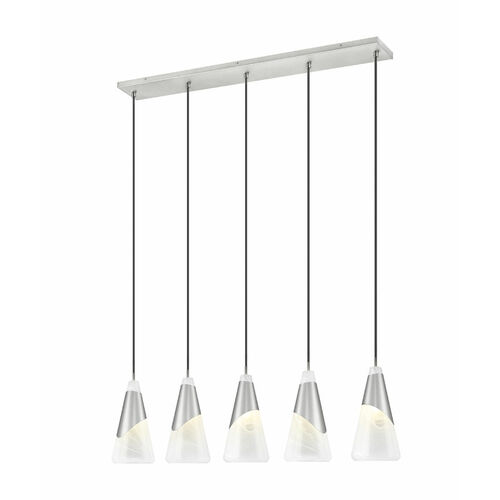 Z-Lite Aimie Brushed Nickel Multi-Light Pendant with Conical Shade