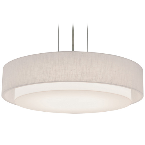 Afx Lighting Sanibel Satin Nickel LED Pendant Light with Drum Shade