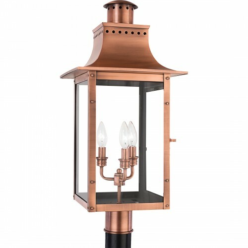 Chalmers Post Light in Aged Copper by Quoizel Lighting