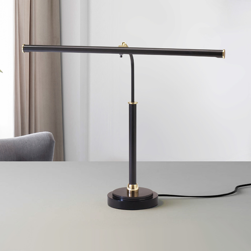 Digital LED Piano Lamp in Black & Brass by House of Troy Lighting