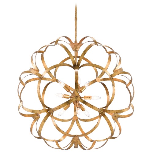 Currey and Company Lighting Sappho Chandelier in New Gold Leaf by Currey & Company 9000-0259